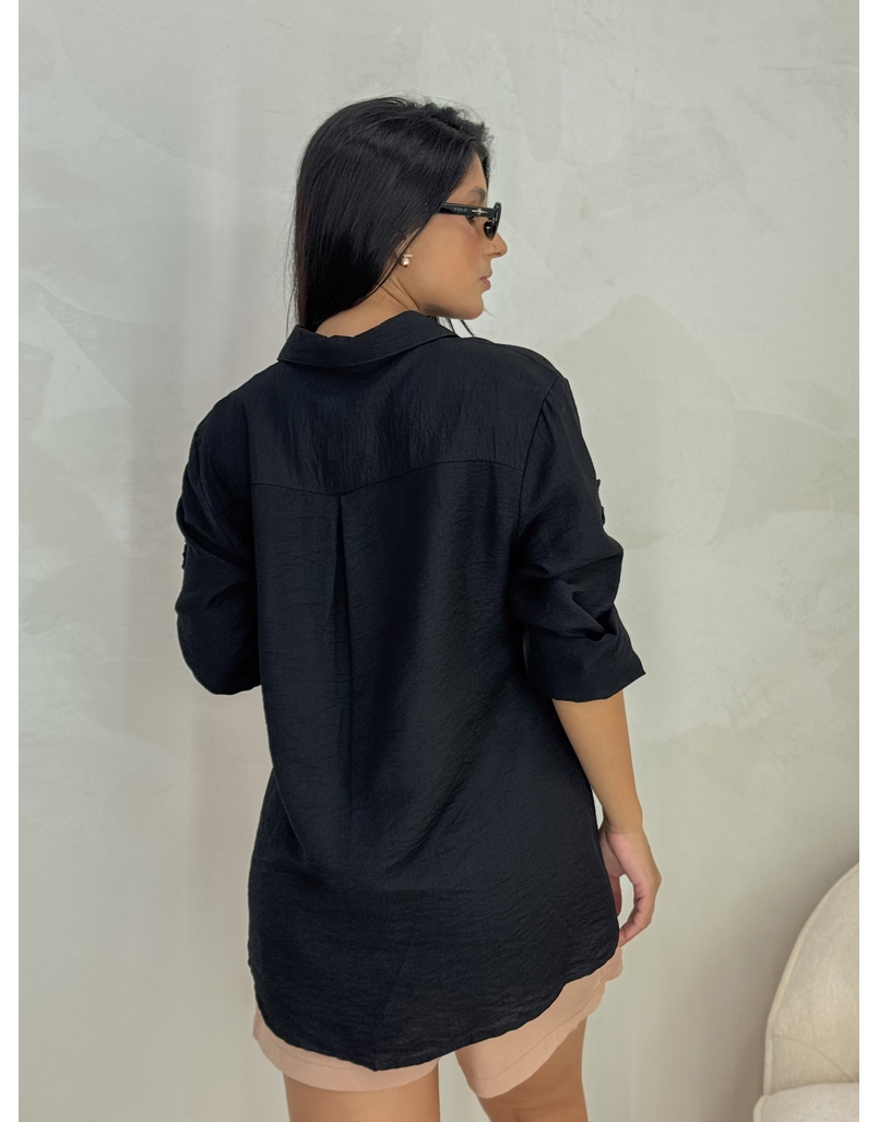 Camisa Bordada Paris Preto