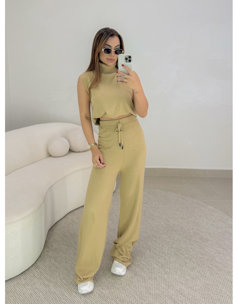 Conjunto Tricot Europa Cáqui