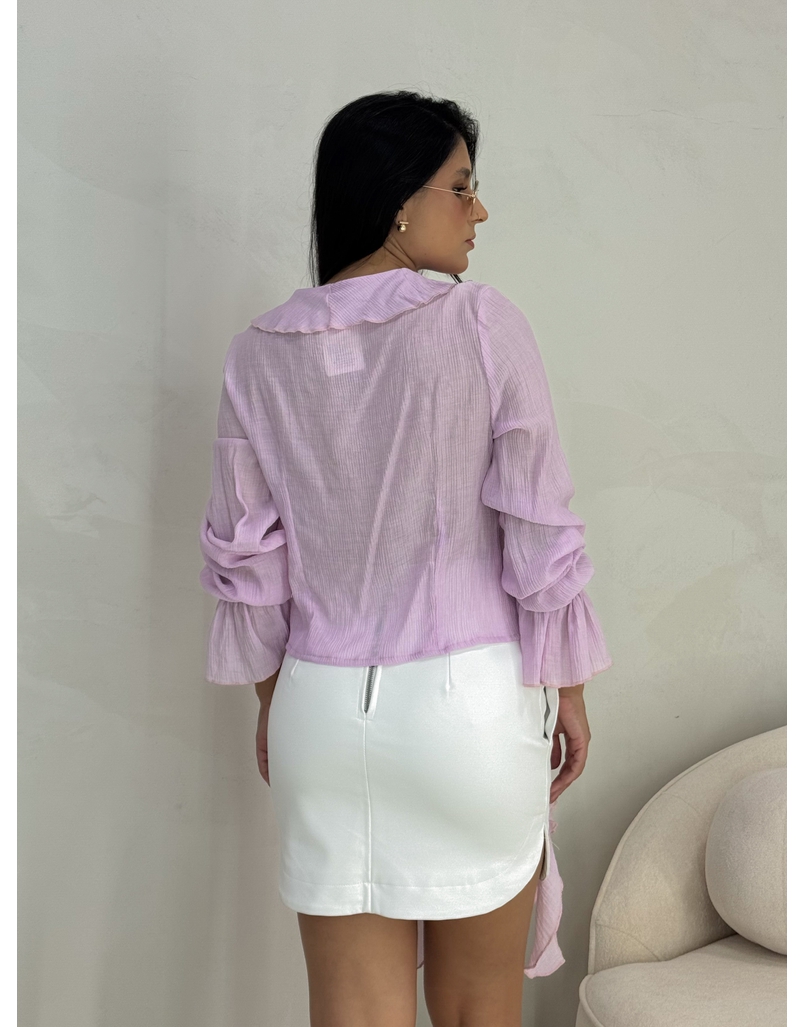 Blusa Boho Chiffon Rosa
