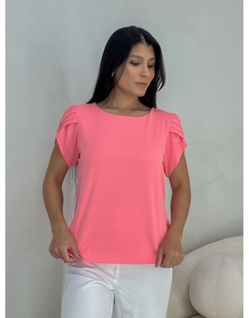 Blusa Manguinha Fabiana Coral