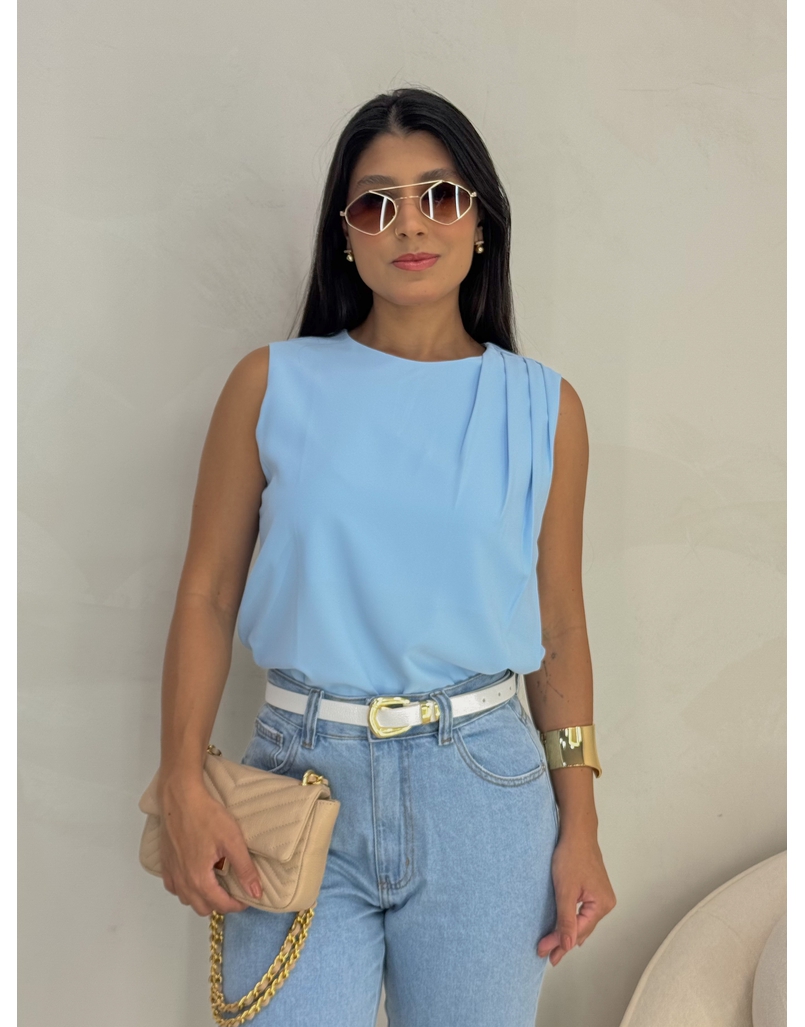 Blusa Regata Ana Azul Bebê