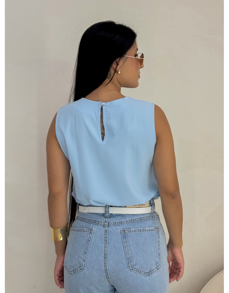 Blusa Regata Ana Azul Bebê