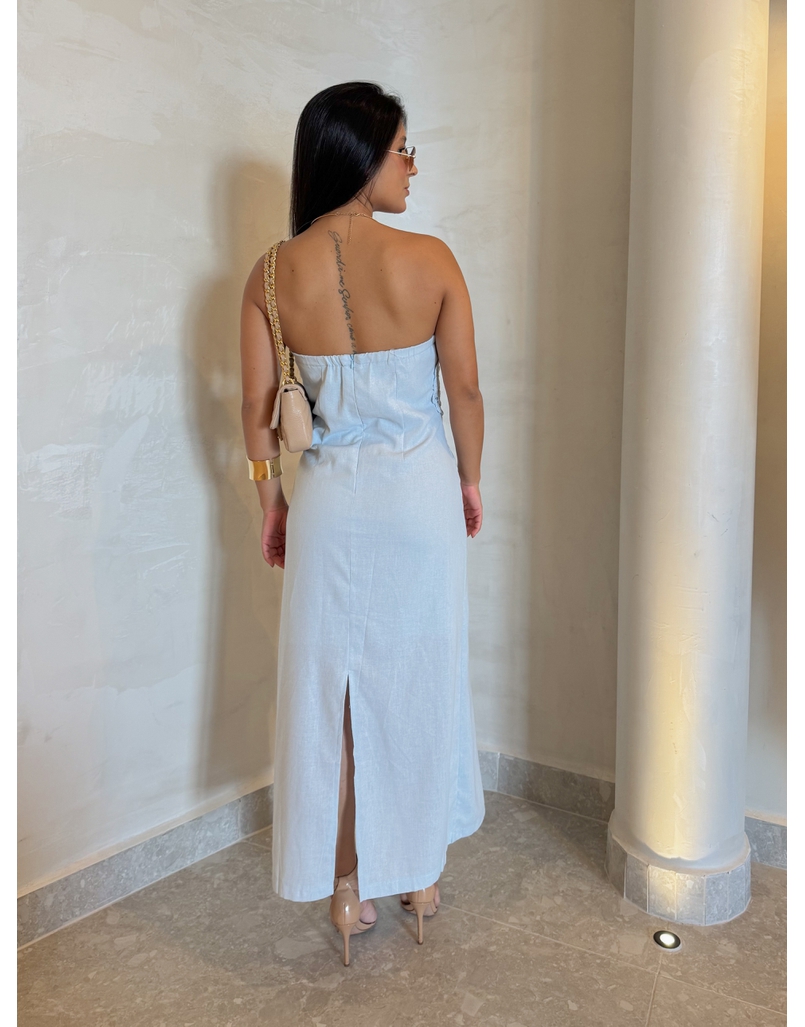 Vestido Linho Milão Azul