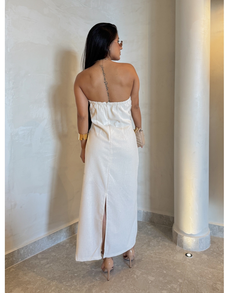 Vestido Linho Milão Cru