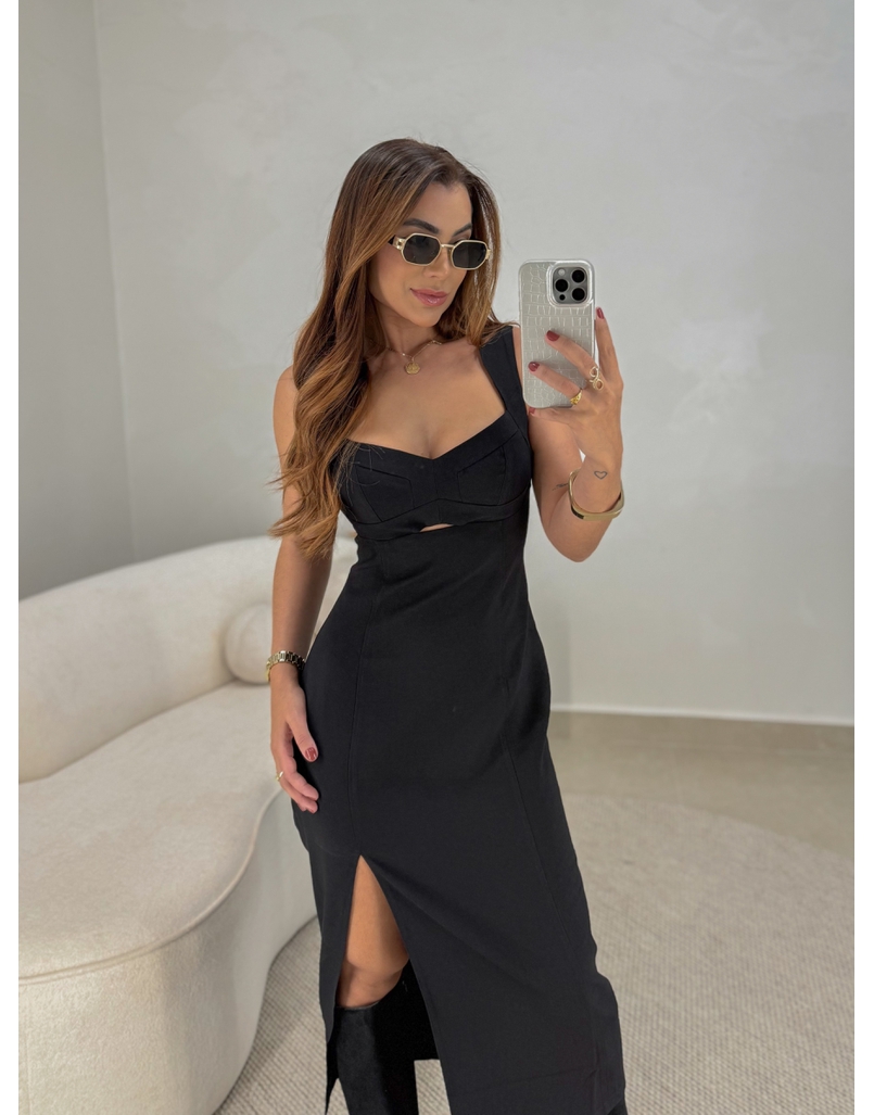 Vestido Midi Liliane Preto