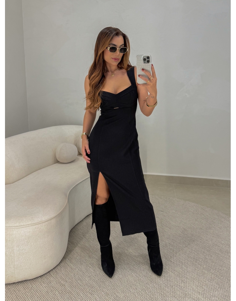 Vestido Midi Liliane Preto