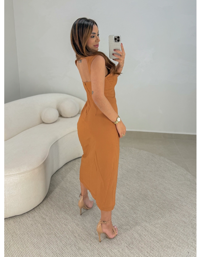 Vestido Midi Liliane Caramelo