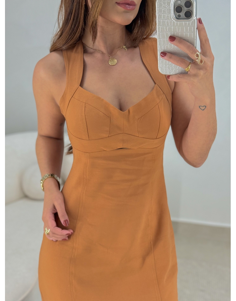 Vestido Midi Liliane Caramelo