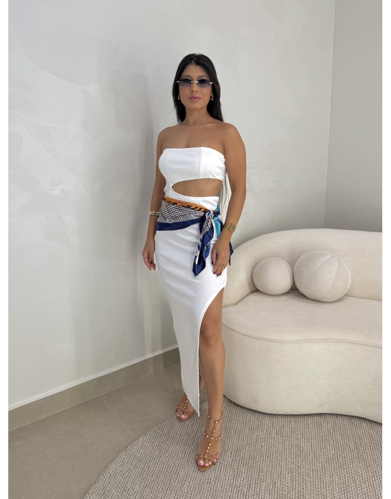 Vestido Canelado Iza Branco