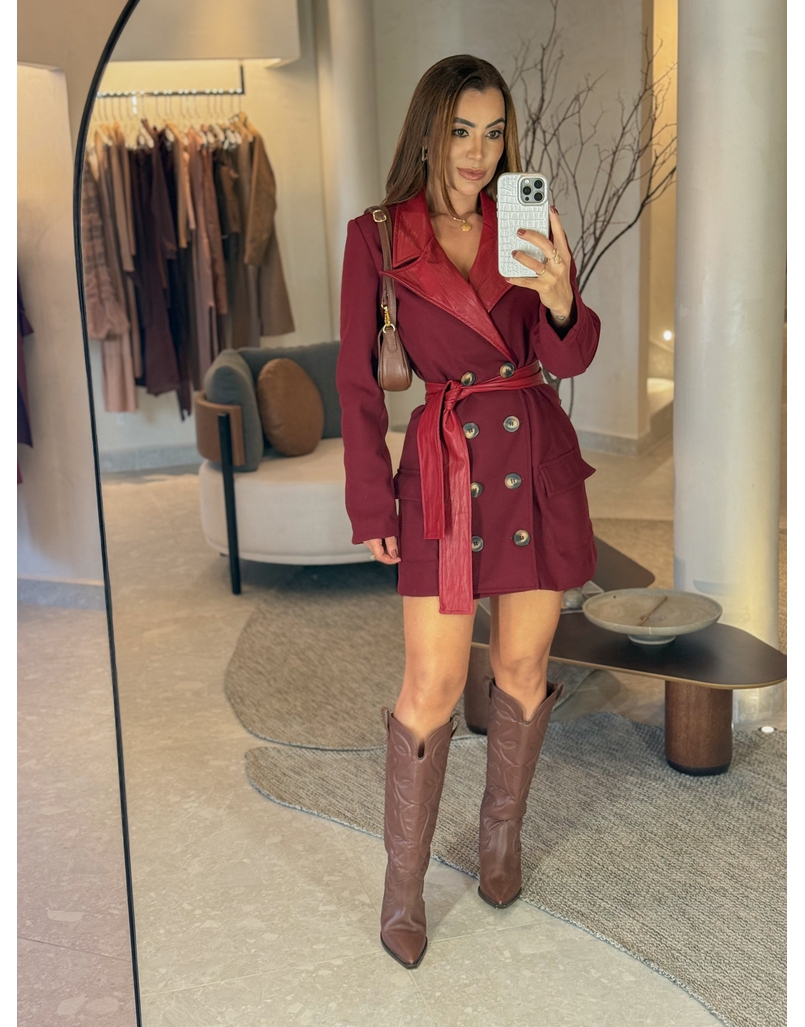 Maxi Casaco Vesuvio Cereja 