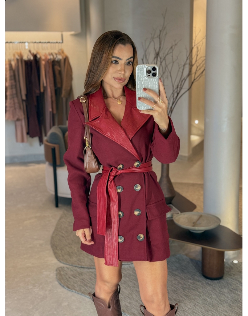 Maxi Casaco Vesuvio Cereja 