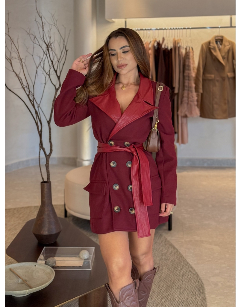 Maxi Casaco Vesuvio Cereja 