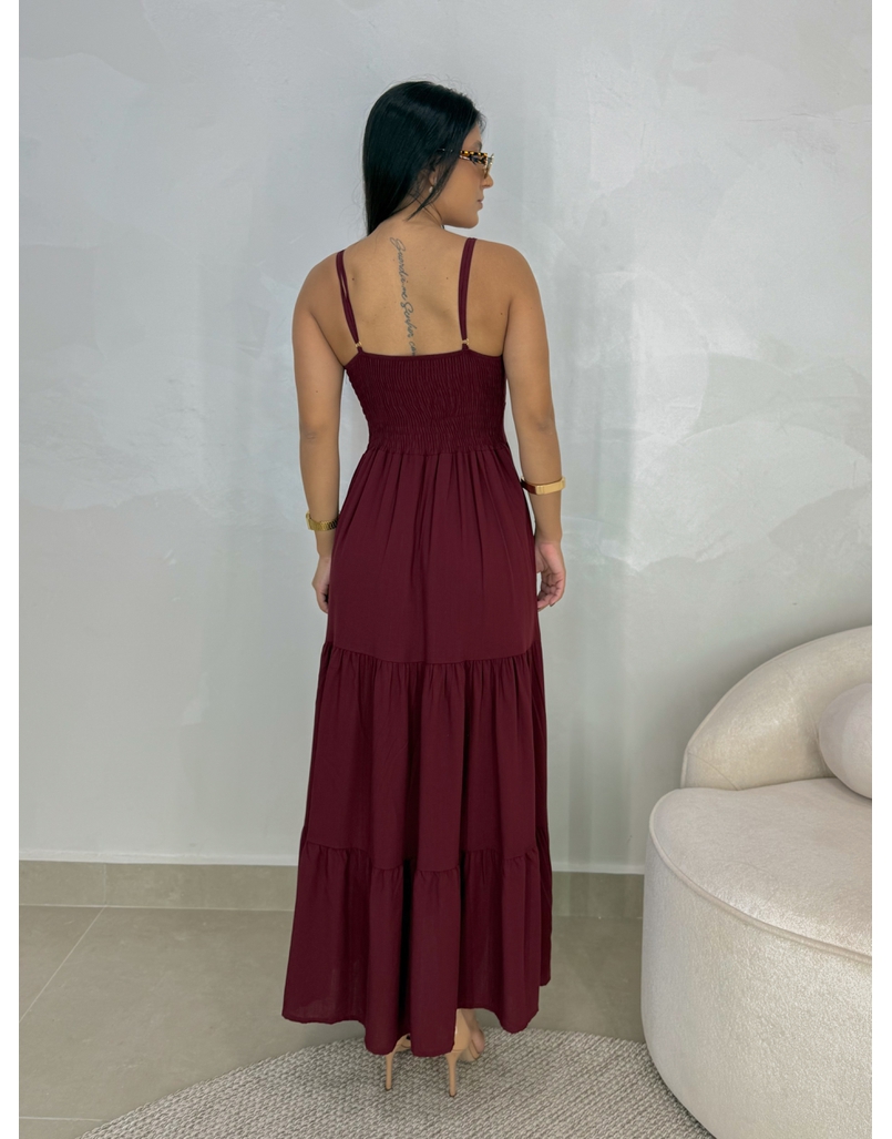 Vestido Midi Atenas Cereja