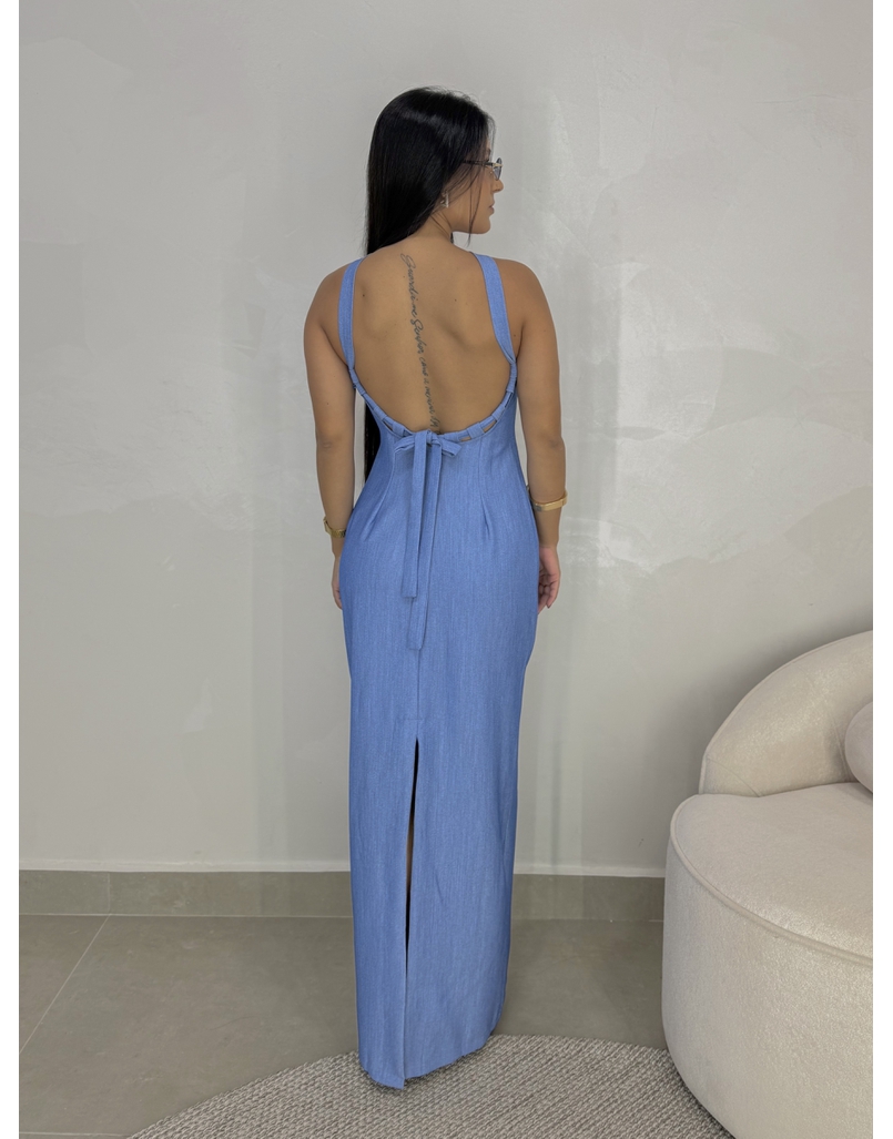 Vestido Frente Única Cintia Azul