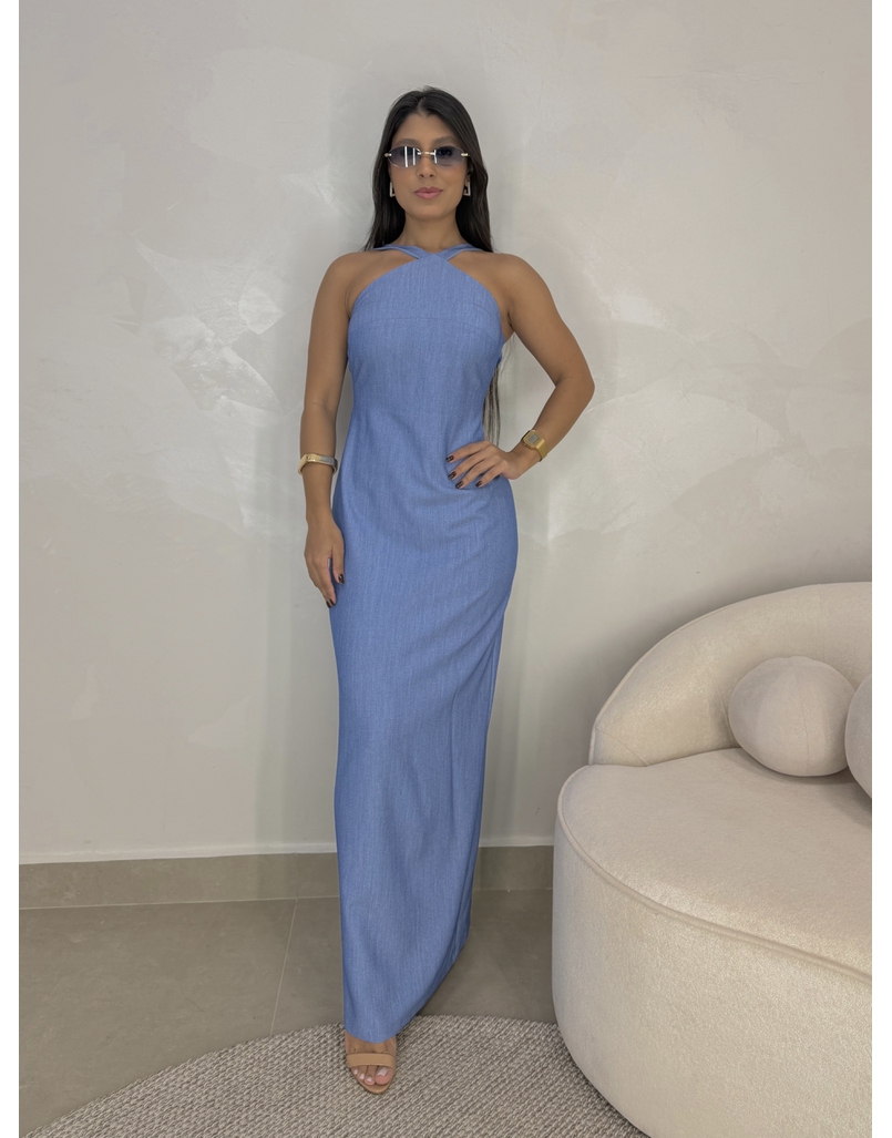 Vestido Frente Única Cintia Azul