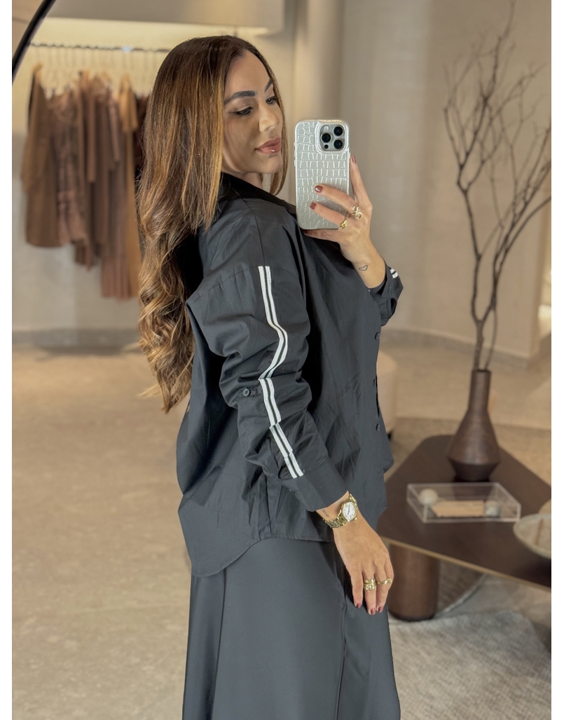 Camisa Listra Tricoline Preto