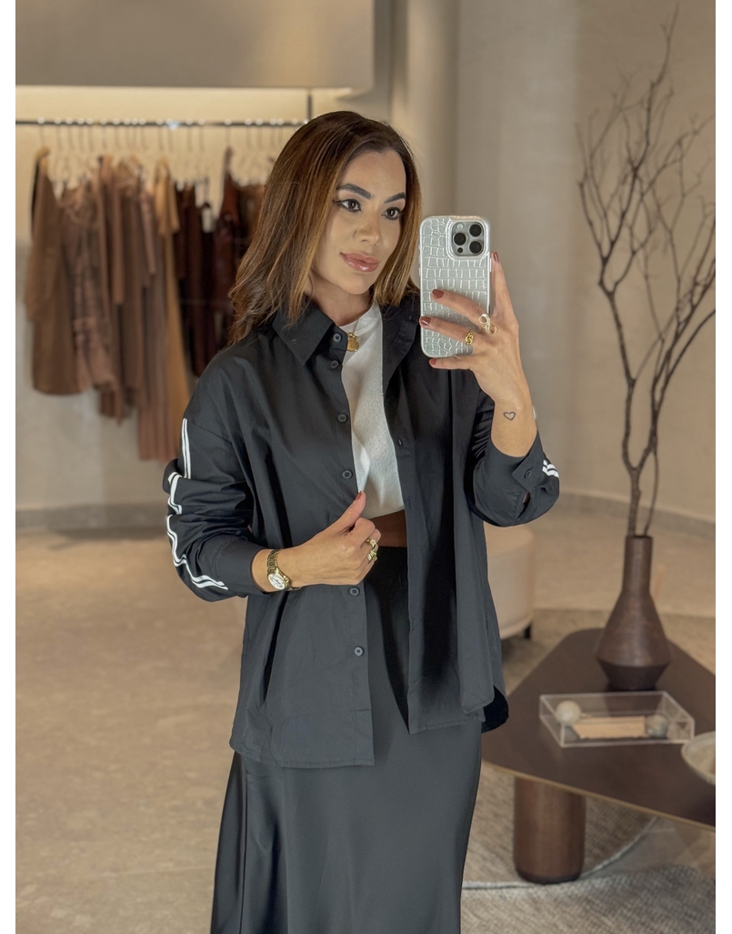 Camisa Listra Tricoline Preto