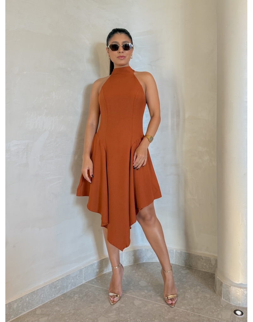 Vestido Midi Maitê Marrom