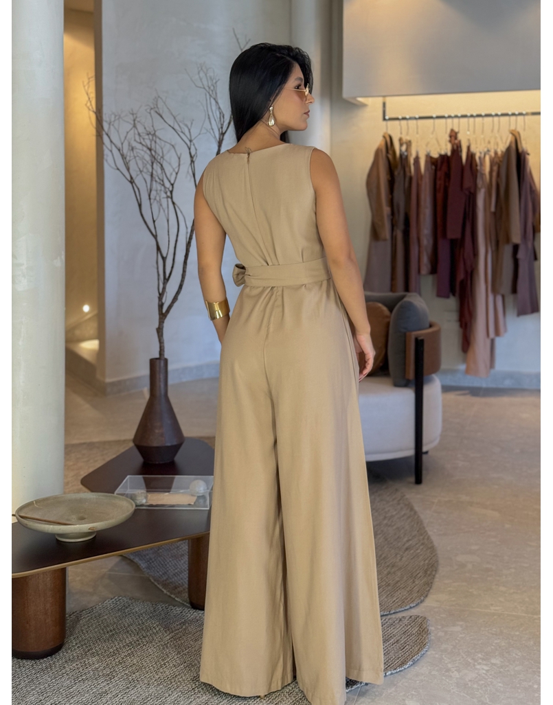 Macacão Pantalona Mônica Mocha Mousse