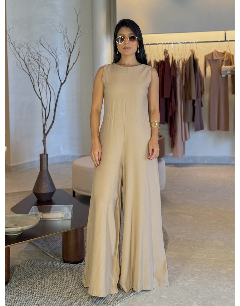 Macacão Pantalona Mônica Mocha Mousse