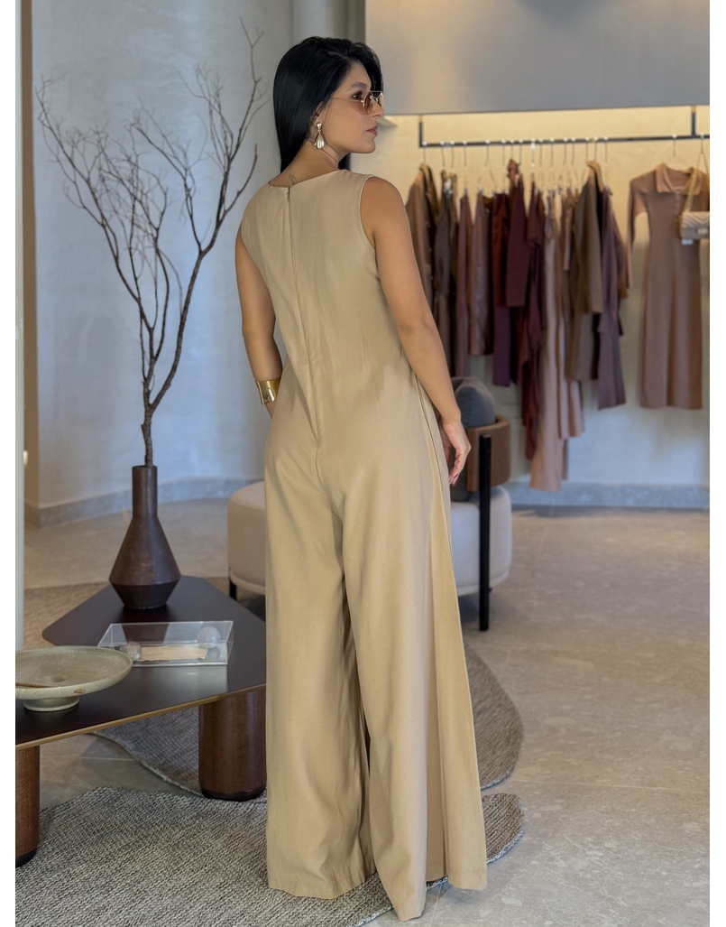 Macacão Pantalona Mônica Mocha Mousse