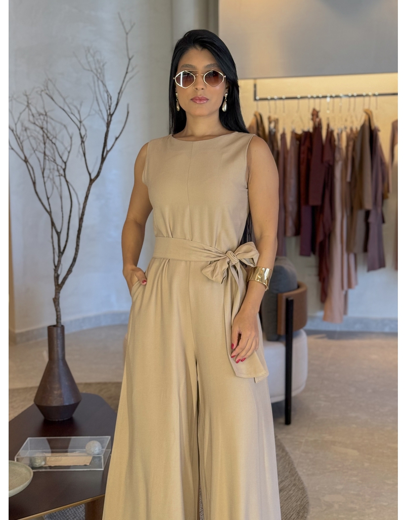 Macacão Pantalona Mônica Mocha Mousse