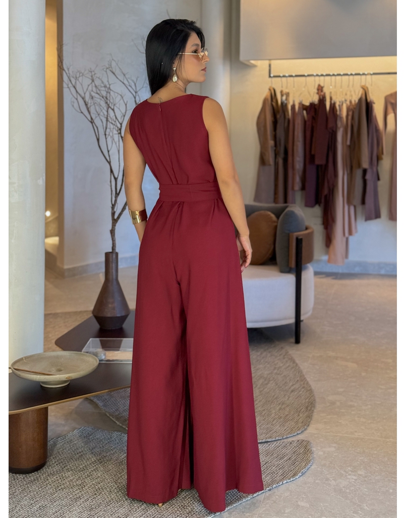 Macacão Pantalona Mônica Cereja