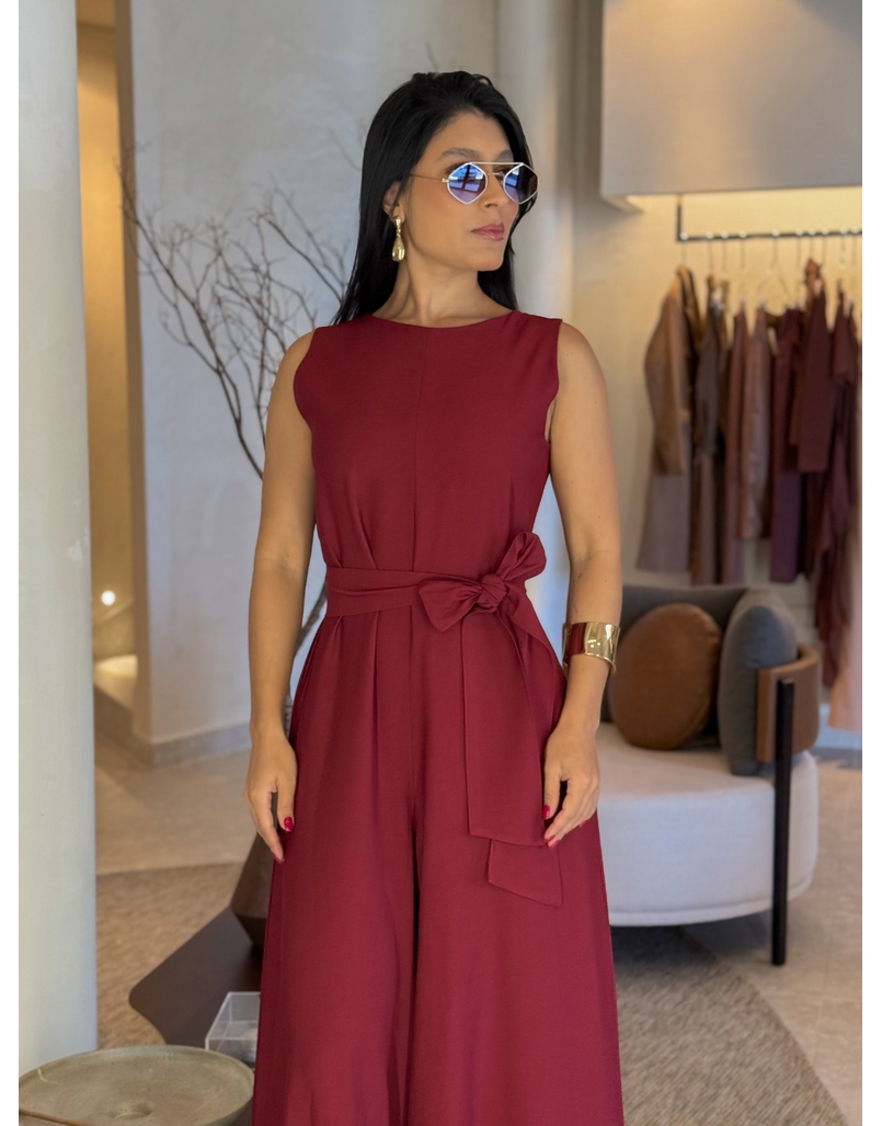 Macacão Pantalona Mônica Cereja