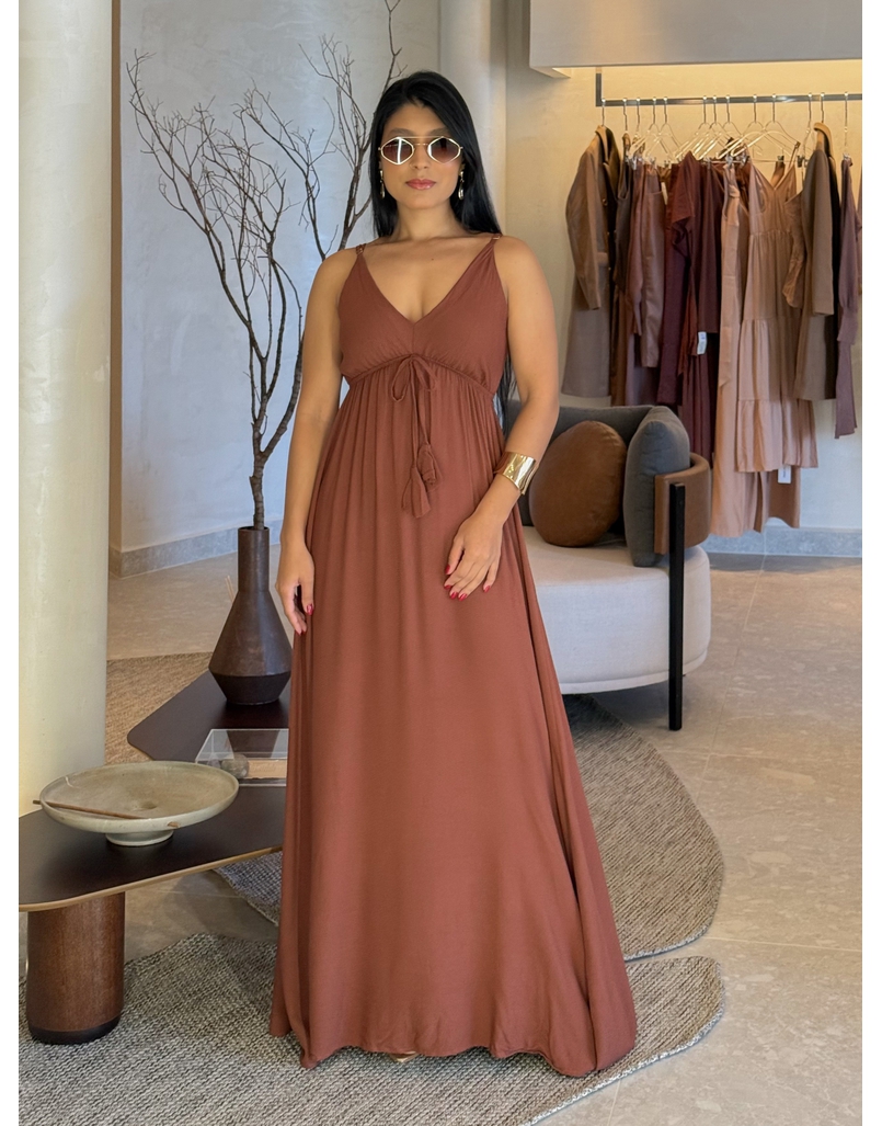 Vestido Liso Ibiza Marrom