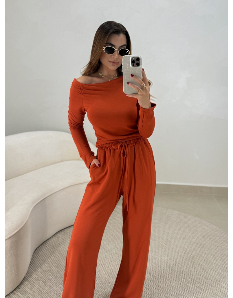 Conjunto Calça London Telha