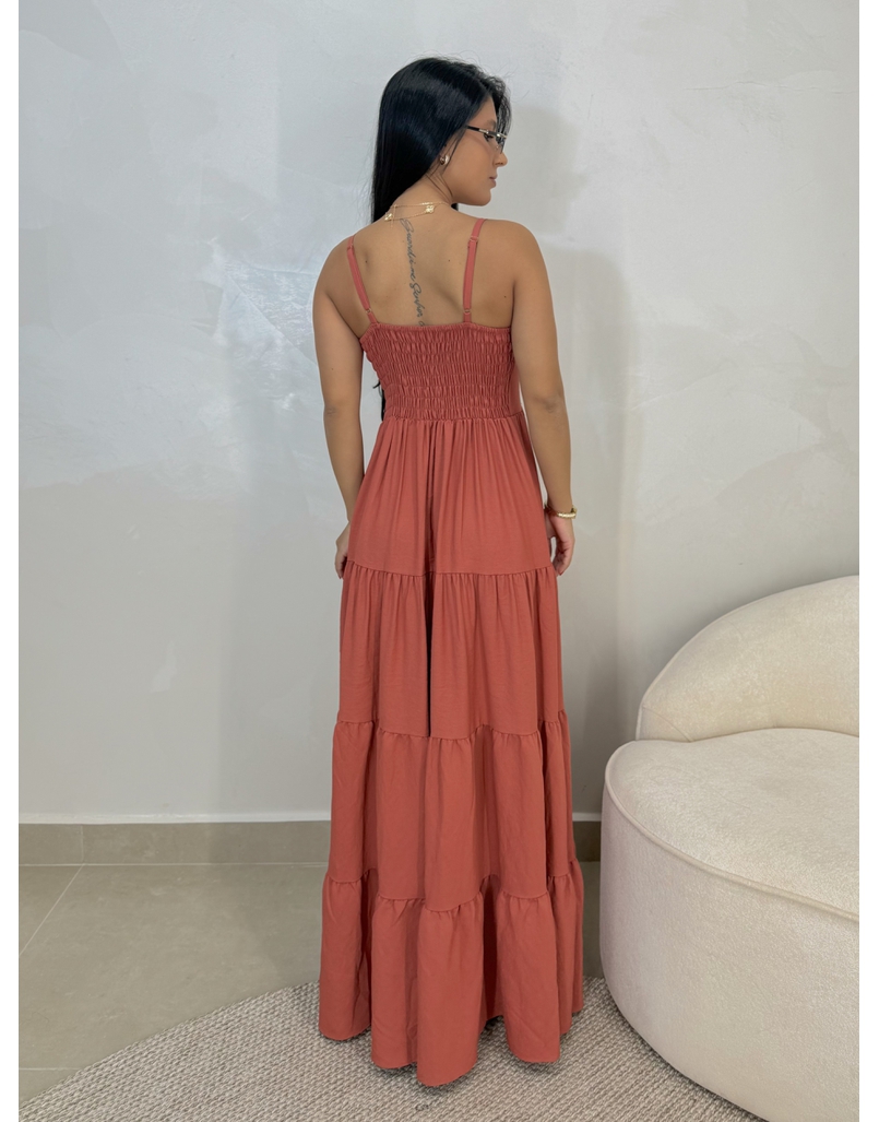 Vestido Midi Caribe Goiaba