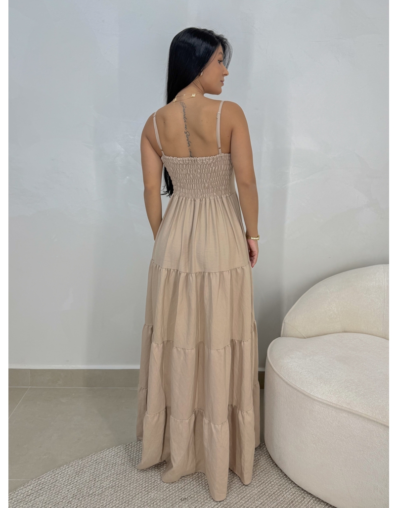 Vestido Midi Caribe Areia