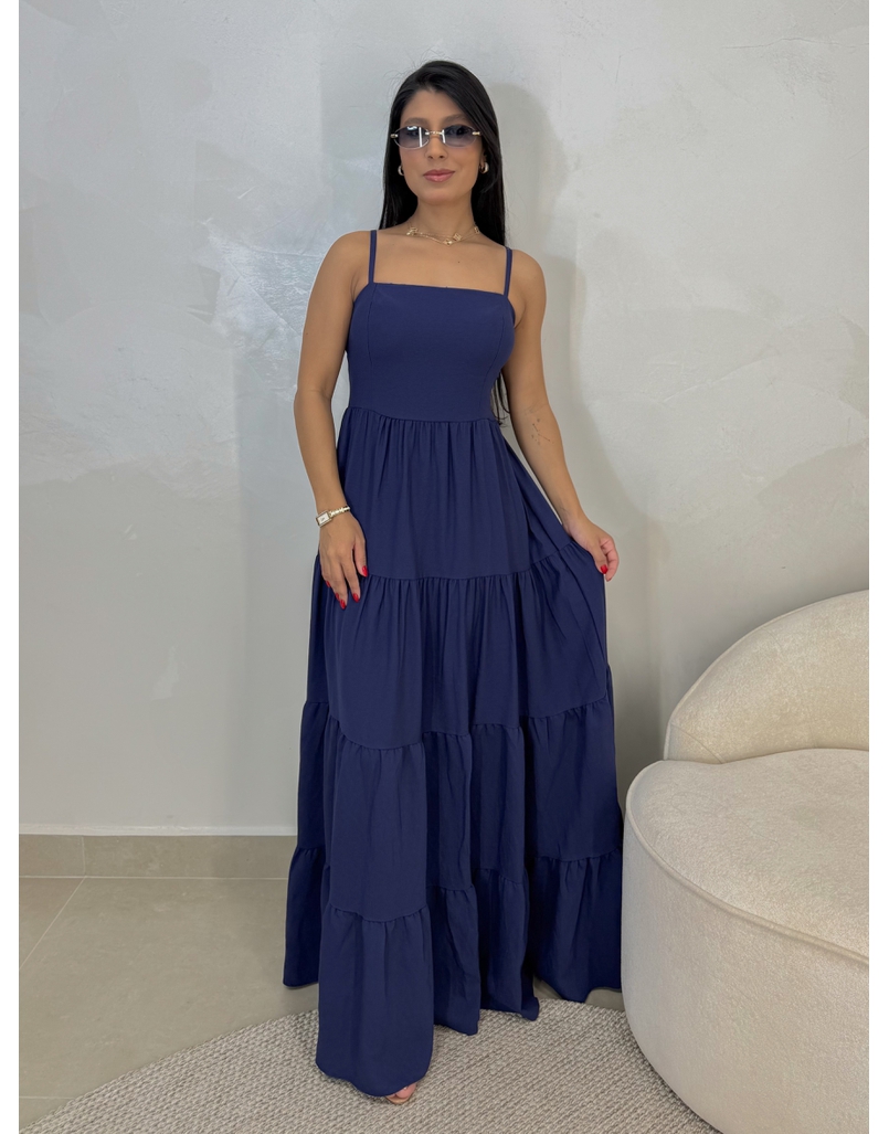 Vestido Midi Caribe Marinho