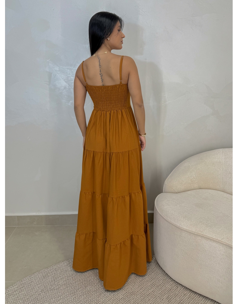 Vestido Midi Caribe Caramelo