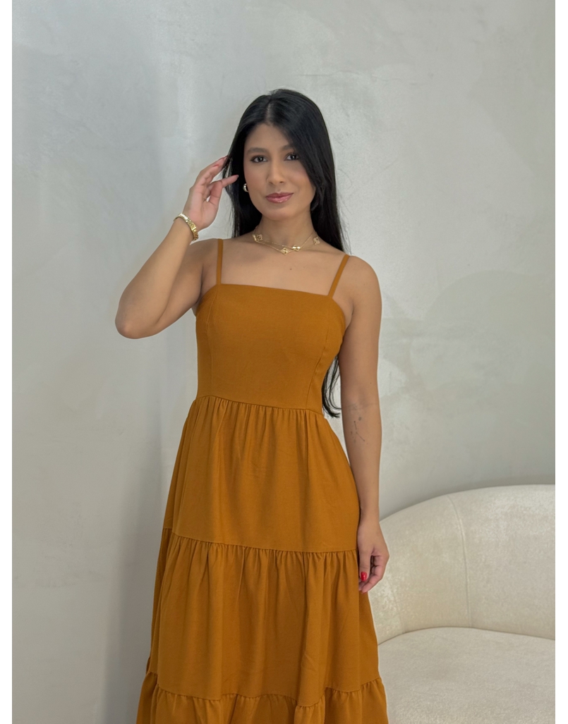 Vestido Midi Caribe Caramelo