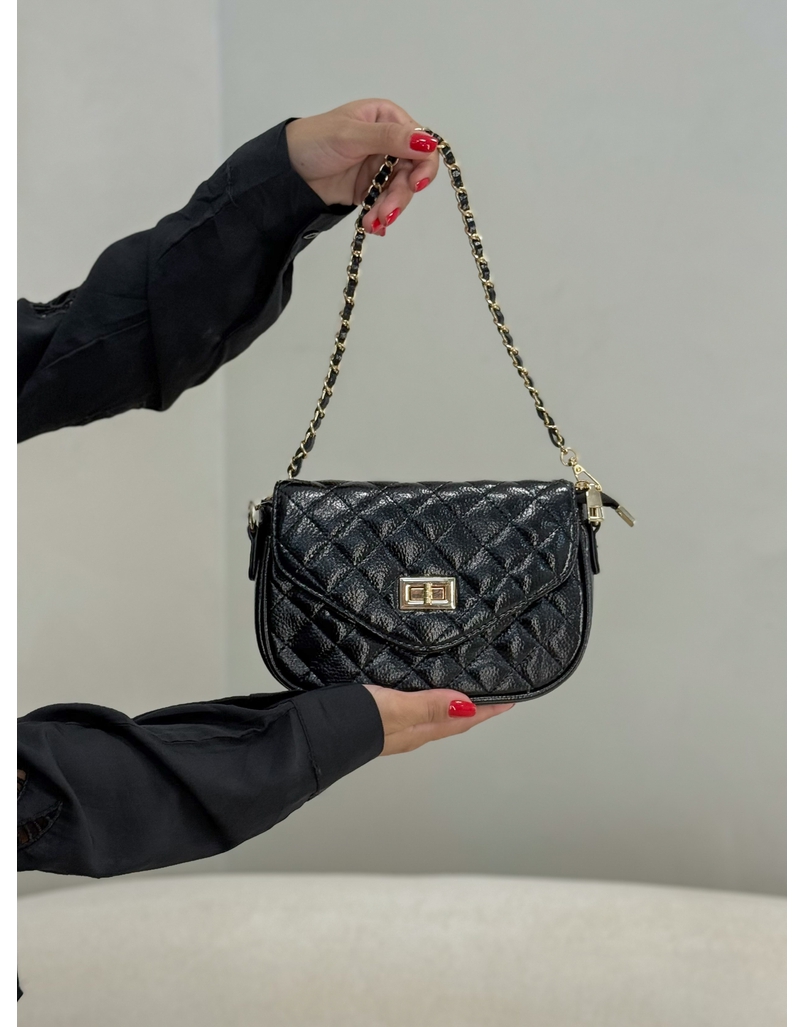 Bolsa Fecho Metal Preta