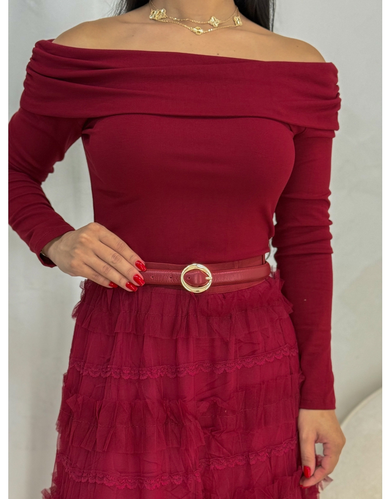 Cinto Couro Lina Cherry