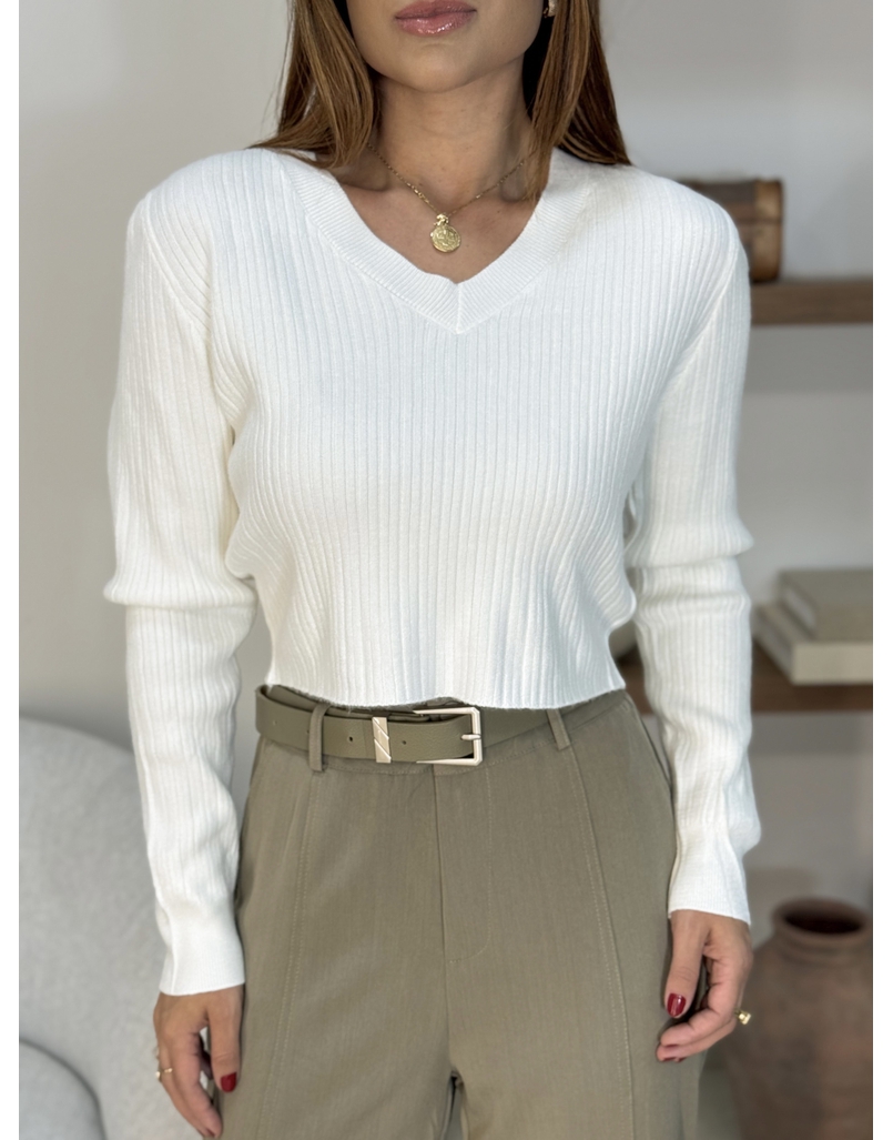 Blusa Tricot Rosana Branca