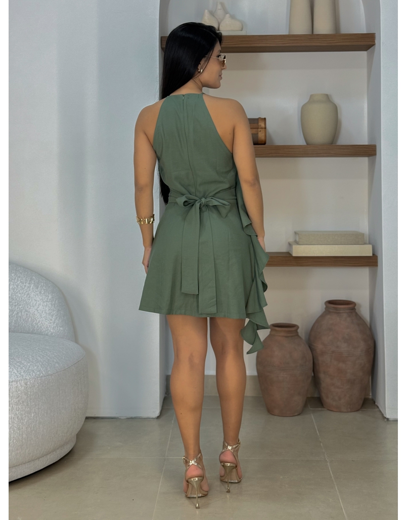 Vestido Babado Julia Verde