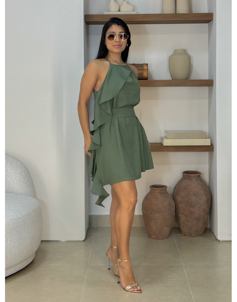 Vestido Babado Julia Verde