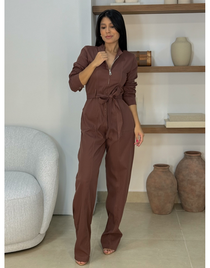 Macacão Manga Longa Aspen Café