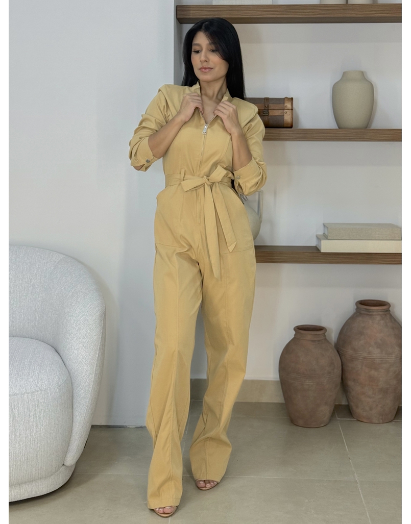 Macacão Manga Longa Aspen Camelo