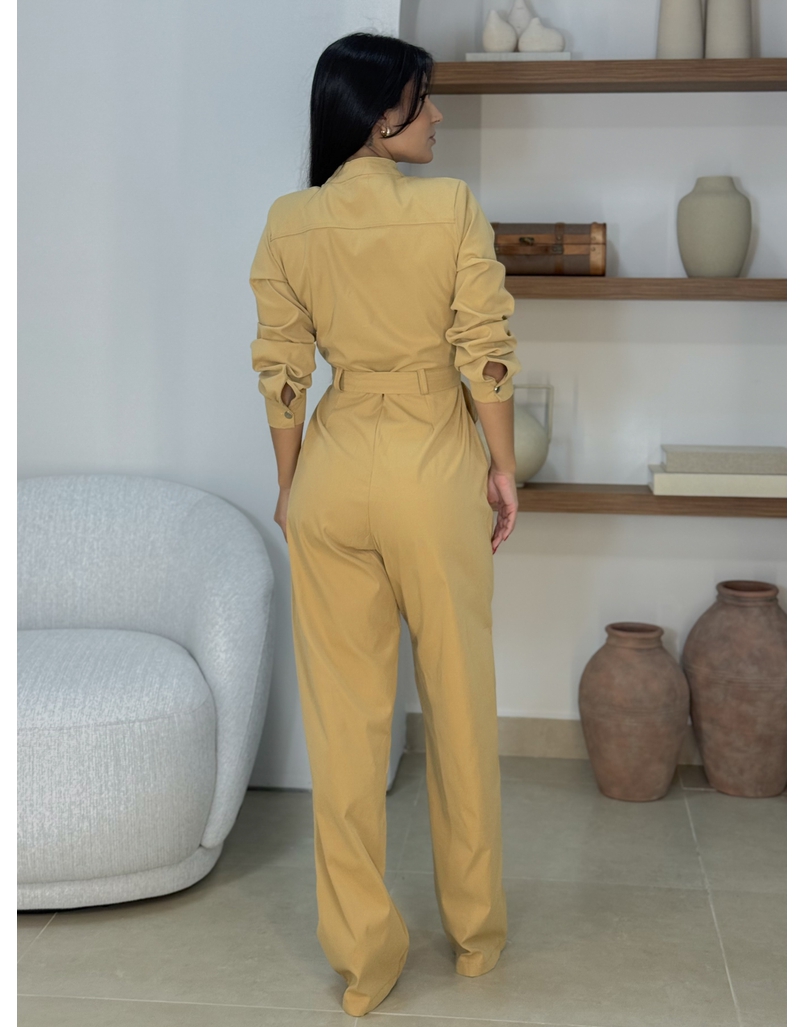 Macacão Manga Longa Aspen Camelo