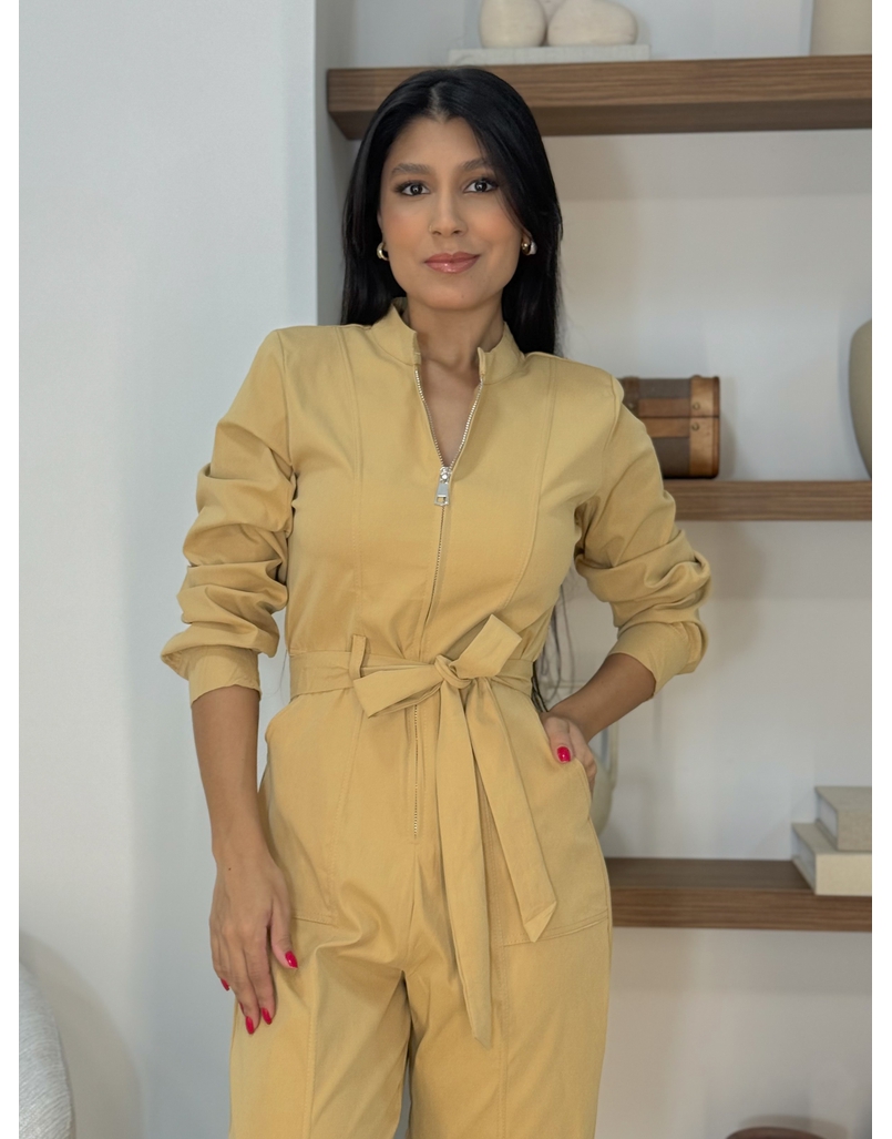 Macacão Manga Longa Aspen Camelo