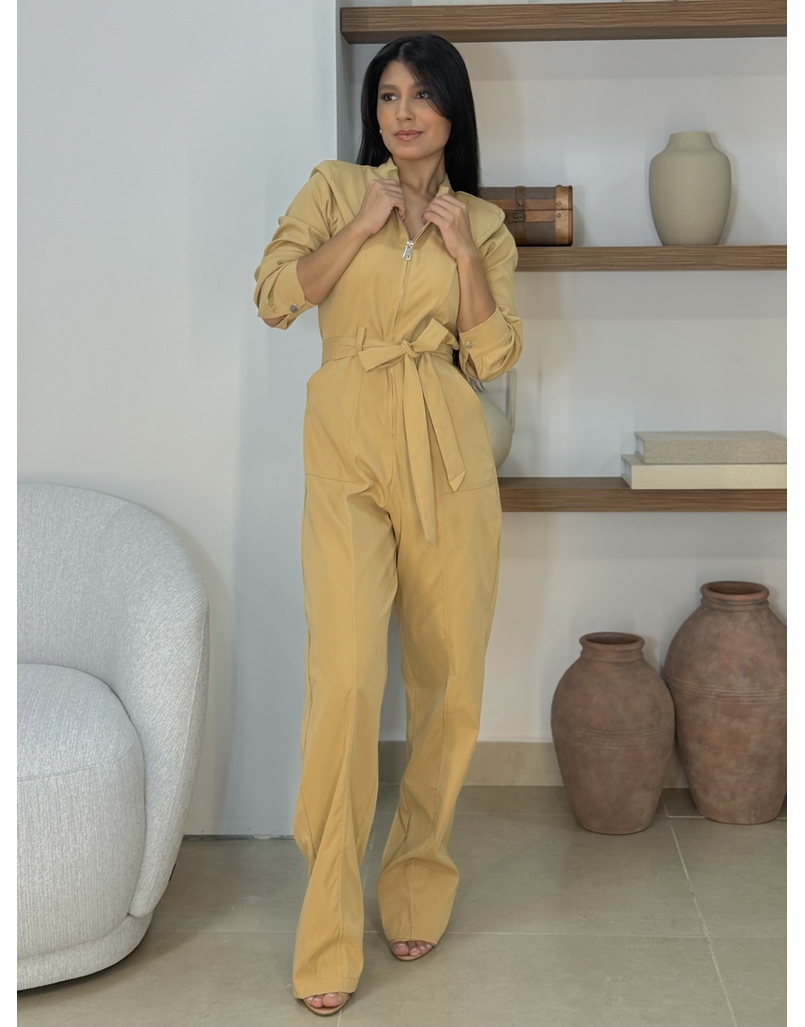 Macacão Manga Longa Aspen Camelo