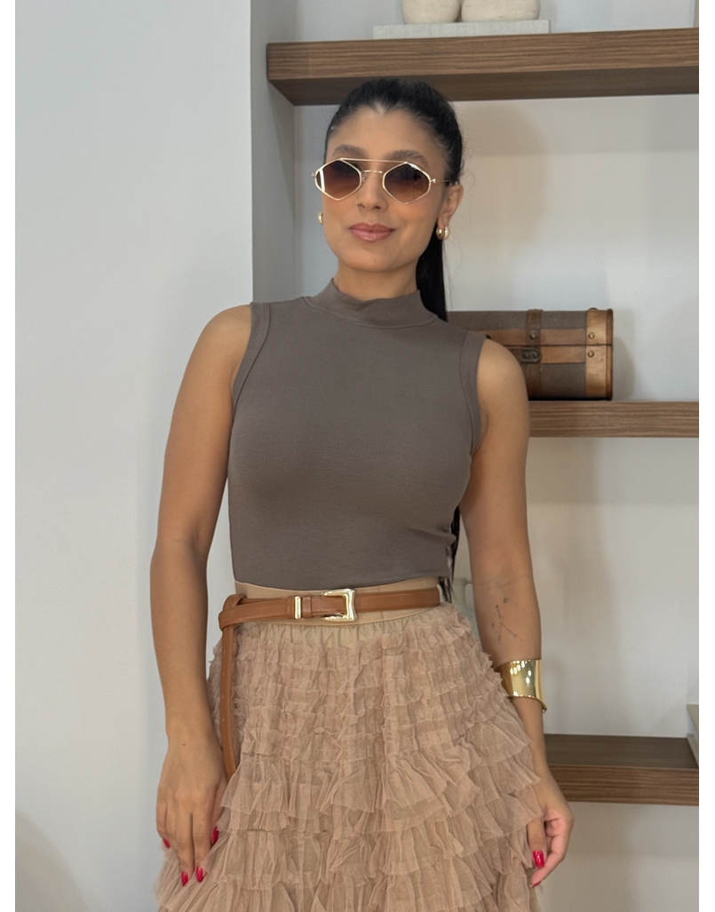 Blusa Regata Basic Argila