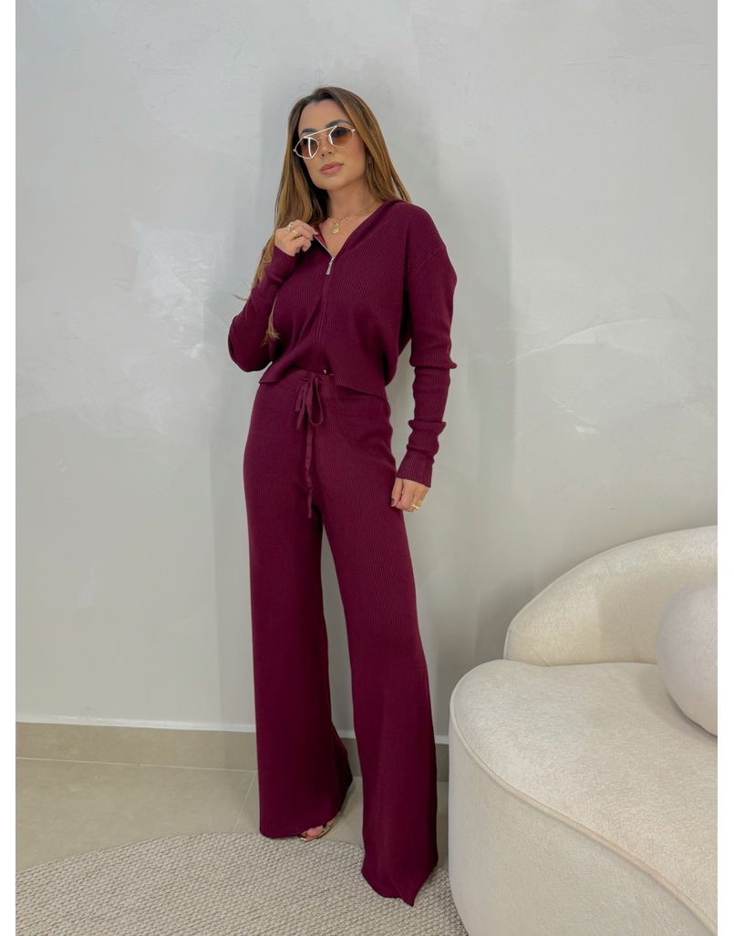 Conjunto Tricot Isabel Cereja