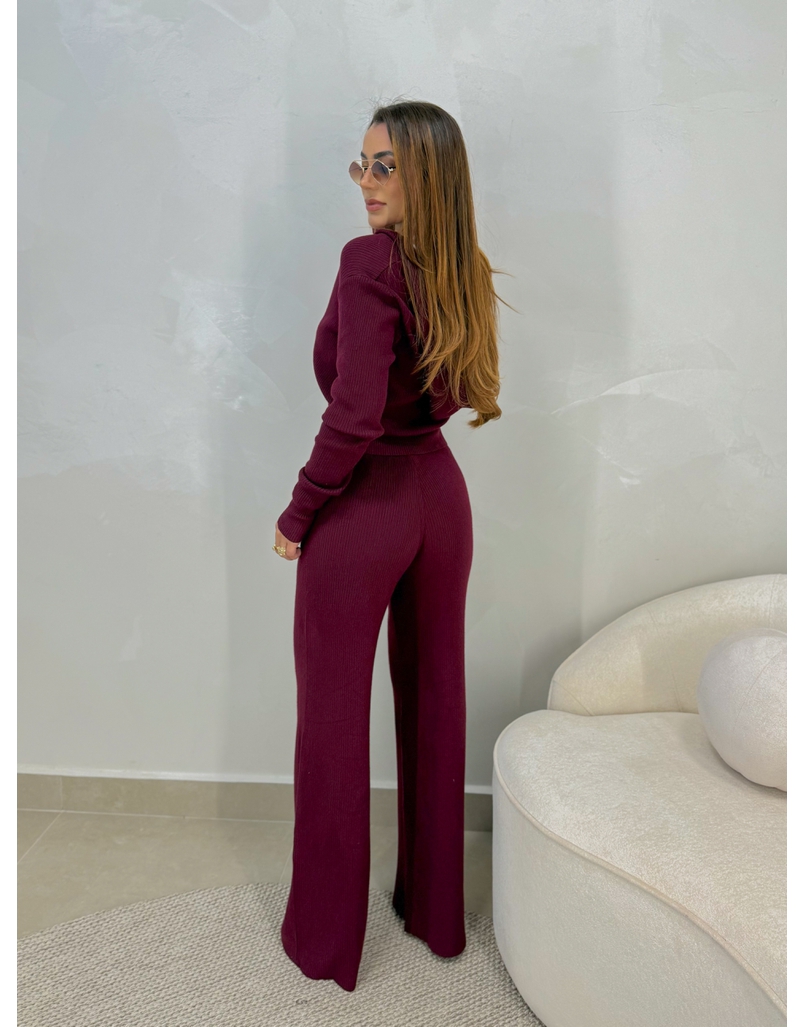 Conjunto Tricot Isabel Cereja