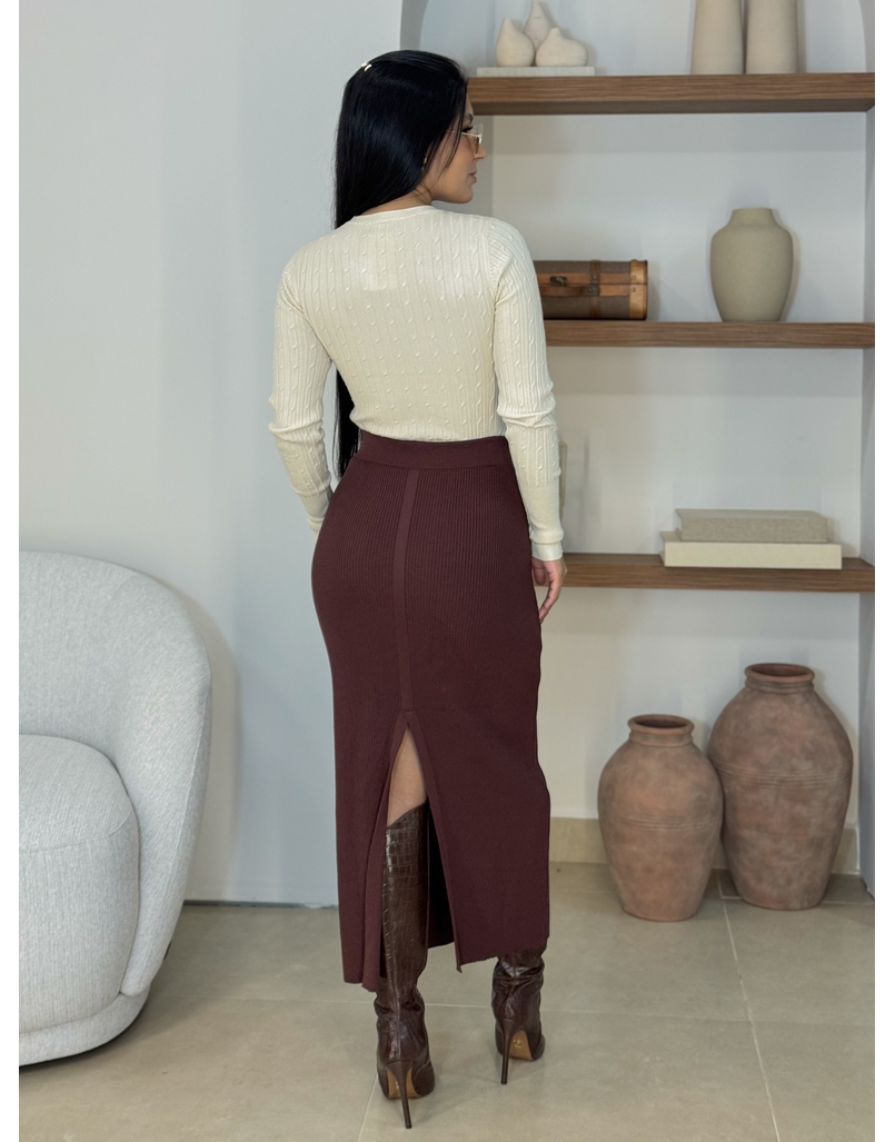 Saia Midi Tricot Lilly Café