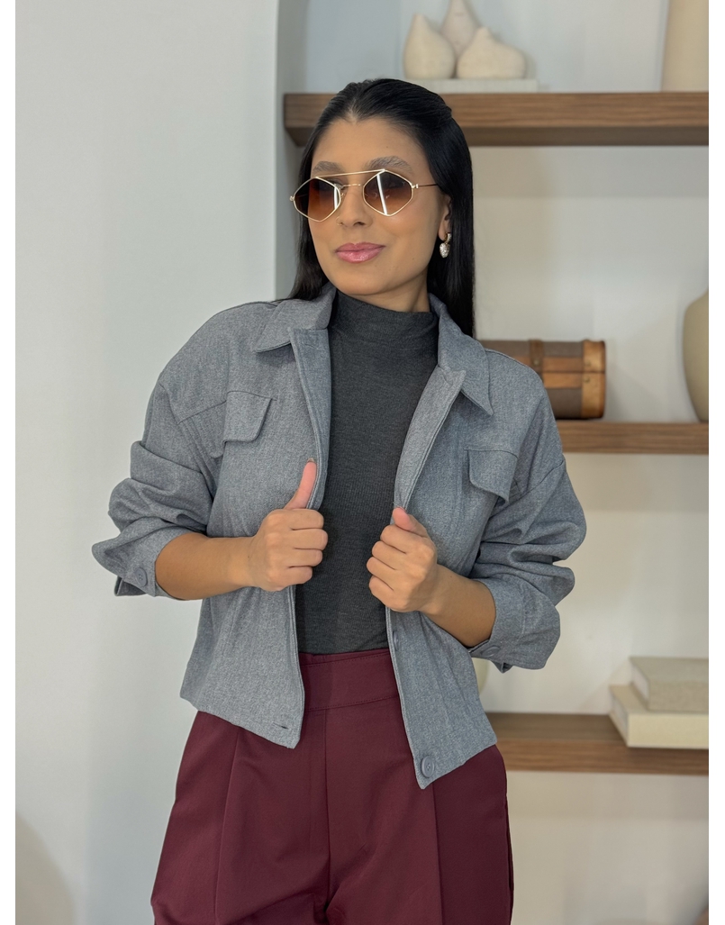 Jaqueta Bolso Anastacia Cinza